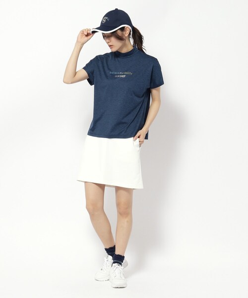 adabat(アダバット)の「UVカット/吸水速乾 クールコアモックネックT(Tシャツ/カットソー・レディース・ピンク系/ネイビー・42/40/38/36)」の8枚目の写真