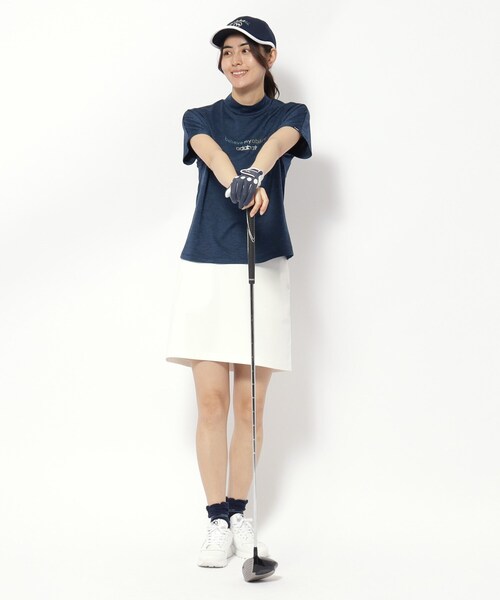 adabat(アダバット)の「UVカット/吸水速乾 クールコアモックネックT(Tシャツ/カットソー・レディース・ピンク系/ネイビー・42/40/38/36)」の9枚目の写真