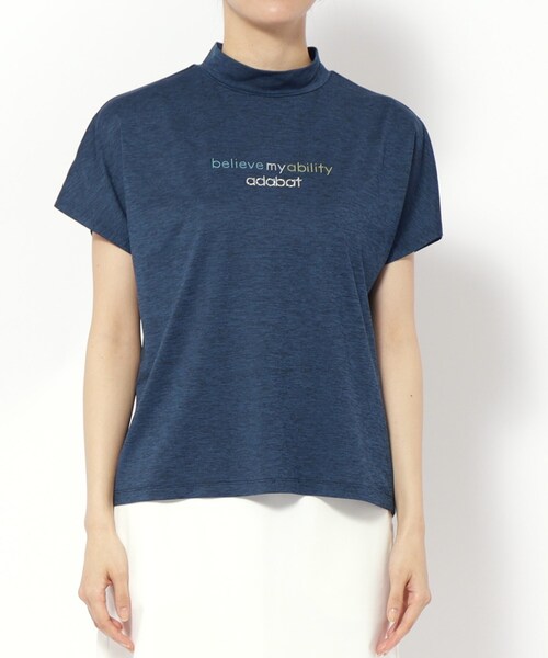 adabat(アダバット)の「UVカット/吸水速乾 クールコアモックネックT(Tシャツ/カットソー・レディース・ピンク系/ネイビー・42/40/38/36)」の11枚目の写真