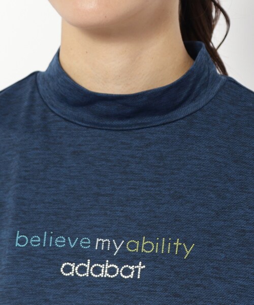 adabat(アダバット)の「UVカット/吸水速乾 クールコアモックネックT(Tシャツ/カットソー・レディース・ピンク系/ネイビー・42/40/38/36)」の14枚目の写真