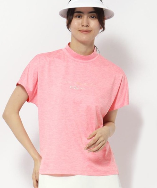 adabat(アダバット)の「UVカット/吸水速乾 クールコアモックネックT(Tシャツ/カットソー・レディース・ピンク系/ネイビー・42/40/38/36)」の1枚目の写真