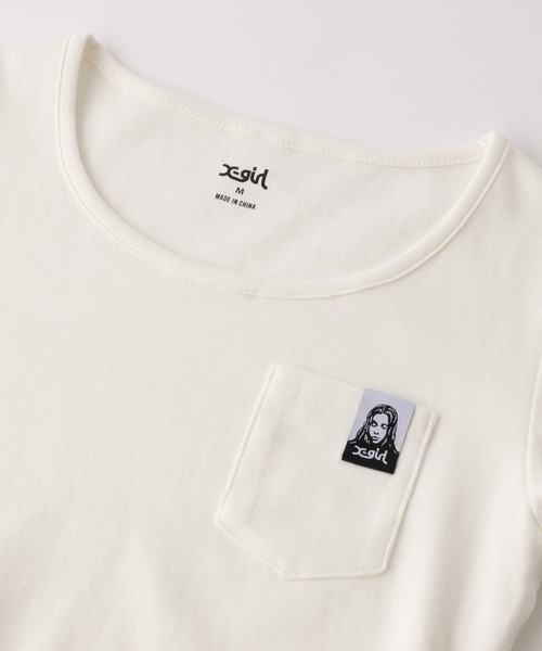 FACE LABEL POCKET BABY TEE（Tシャツ/カットソー）｜X-girl