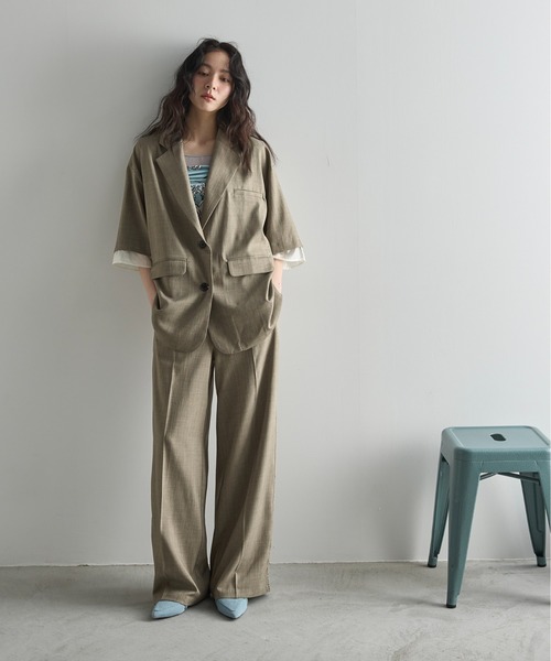 THE YOn(ザヨン)の「レースラインタックスラックス(その他パンツ・レディース・レディッシュグレー/イエロー/ワイン・S/M)」の5枚目の写真