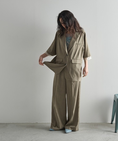 THE YOn(ザヨン)の「レースラインタックスラックス(その他パンツ・レディース・レディッシュグレー/イエロー/ワイン・S/M)」の7枚目の写真