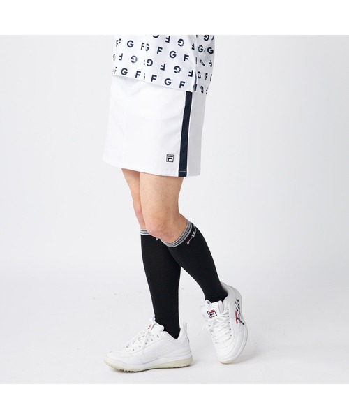 FILA GOLF(フィラゴルフ )の「FILA GOLF/フィラ ゴルフ ゴルフウェア 撥水 吸水速乾 台形 ミニ丈 スカート インナーパンツ付き セットアイテム(スカート・レディース・カーキ/ライトグレー/ホワイト/ネイビー/ブラック・LL/L/M)」の1枚目の写真