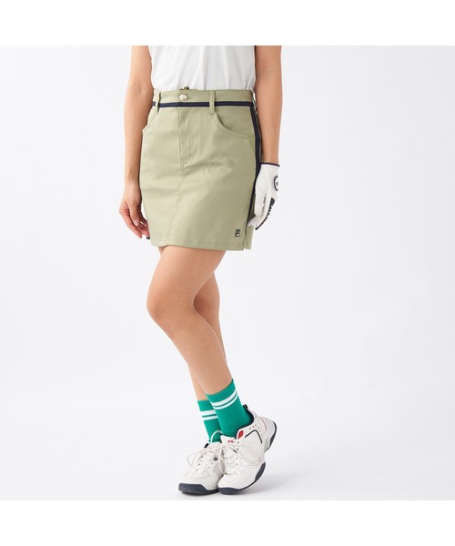 FILA GOLF(フィラゴルフ )の「FILA GOLF/フィラ ゴルフ ゴルフウェア 撥水 吸水速乾 台形 ミニ丈 スカート インナーパンツ付き セットアイテム(スカート・レディース・カーキ/ライトグレー/ホワイト/ネイビー/ブラック・LL/L/M)」の4枚目の写真