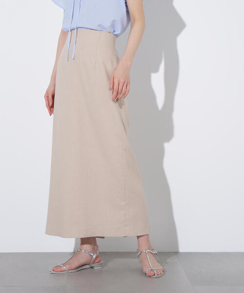 N.（N. Natural Beauty Basic）（エヌエヌナチュラルビューティーベーシック）の「麻混タイトスカート（スカート・レディース・ベージュ/キャメル・SMALL/MEDIUM）」の3枚目の写真