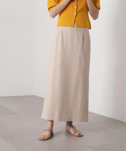 N.（N. Natural Beauty Basic）（エヌエヌナチュラルビューティーベーシック）の「麻混タイトスカート（スカート・レディース・ベージュ/キャメル・SMALL/MEDIUM）」の8枚目の写真