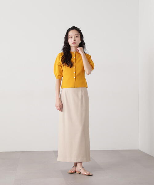 N.（N. Natural Beauty Basic）（エヌエヌナチュラルビューティーベーシック）の「麻混タイトスカート（スカート・レディース・ベージュ/キャメル・SMALL/MEDIUM）」の12枚目の写真