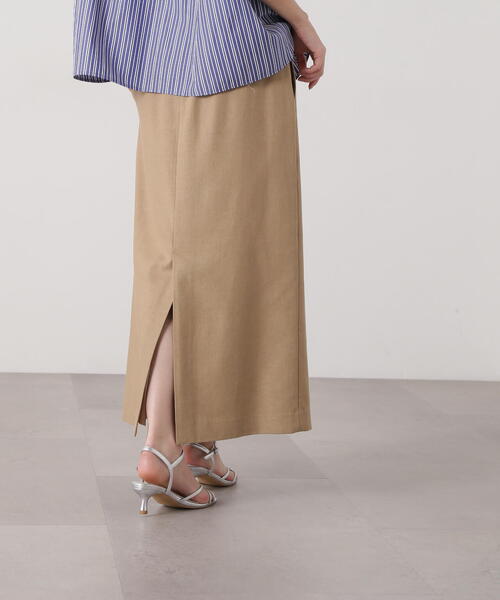 N.（N. Natural Beauty Basic）（エヌエヌナチュラルビューティーベーシック）の「麻混タイトスカート（スカート・レディース・ベージュ/キャメル・SMALL/MEDIUM）」の2枚目の写真