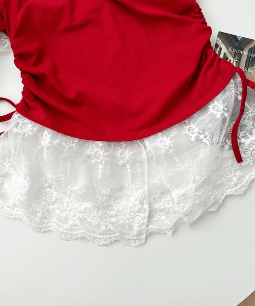 frunco（フランコ）の「【ZOZO限定】ドッキングレースロンT（Tシャツ/カットソー・レディース・レッド/ブラック/ホワイト・MEDIUM）」の22枚目の写真