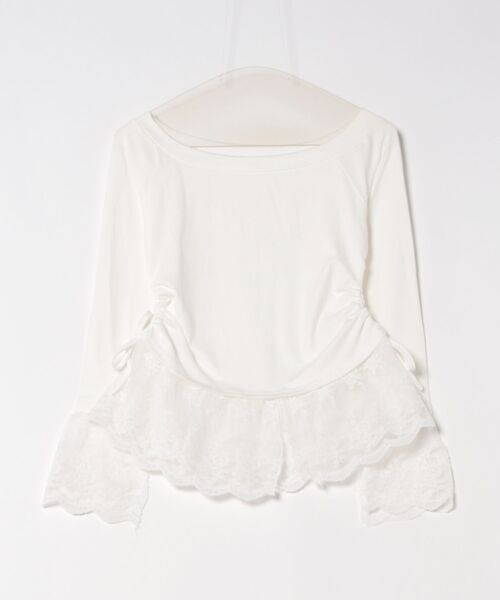 frunco（フランコ）の「【ZOZO限定】ドッキングレースロンT（Tシャツ/カットソー・レディース・レッド/ブラック/ホワイト・MEDIUM）」の4枚目の写真