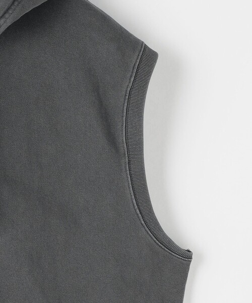 MONKEY TIME(モンキータイム)の「ガーメントダイ フレンチテリー ノースリーブ ジップ フーディー(パーカー・メンズ・ブラック/ダークグレー・S/L/M)」の5枚目の写真