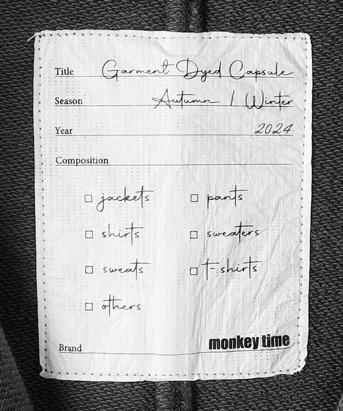 MONKEY TIME(モンキータイム)の「ガーメントダイ フレンチテリー ノースリーブ ジップ フーディー(パーカー・メンズ・ブラック/ダークグレー・S/L/M)」の13枚目の写真