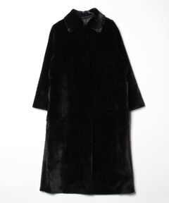 stand collar fur coat /スタンドカラーボタンファーミドルコート
