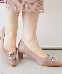 tocco closet（トッコ　クローゼット）の「スクエアクリアビジュー付きパンプス（パンプス）」