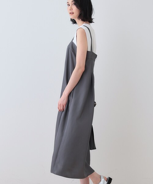 INDIVI（インディヴィ）の「【洗える／UVケア】スリップワンピース（ワンピース・レディース・グレー/ライトグレー系5/ネイビー・38/34/15 /13/05）」の4枚目の写真