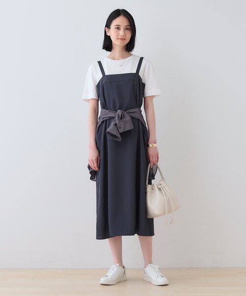 INDIVI（インディヴィ）の「【洗える／UVケア】スリップワンピース（ワンピース・レディース・グレー/ライトグレー系5/ネイビー・38/34/15 /13/05）」の5枚目の写真