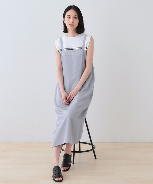 INDIVI（インディヴィ）の「【洗える／UVケア】スリップワンピース（ワンピース・レディース・グレー/ライトグレー系5/ネイビー・38/34/15 /13/05）」の19枚目の写真