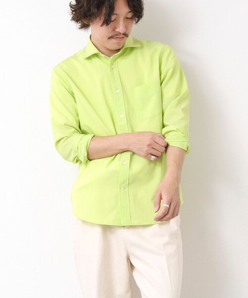 NOLLEY’S（ノーリーズ）の「EVALET《防しわ/ストレッチ》カッタウェイシャツ 25SS（シャツ/ブラウス・メンズ・ベージュ/ネイビー/イエロー/ブルー・S/M/L/XL）」の7枚目の写真