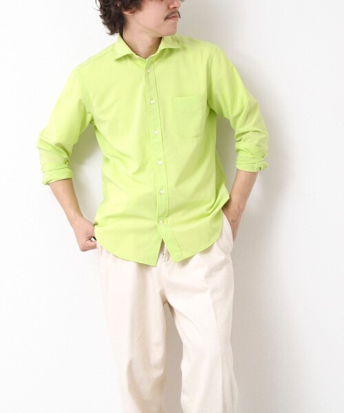 NOLLEY’S（ノーリーズ）の「EVALET《防しわ/ストレッチ》カッタウェイシャツ 25SS（シャツ/ブラウス・メンズ・ベージュ/ネイビー/イエロー/ブルー・S/M/L/XL）」の8枚目の写真