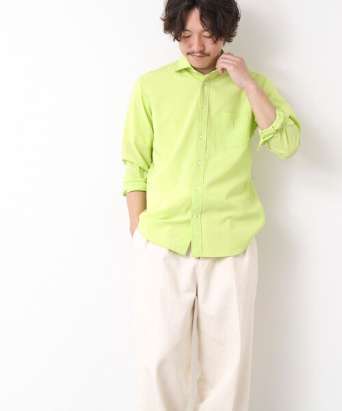 NOLLEY’S（ノーリーズ）の「EVALET《防しわ/ストレッチ》カッタウェイシャツ 25SS（シャツ/ブラウス・メンズ・ベージュ/ネイビー/イエロー/ブルー・S/M/L/XL）」の9枚目の写真