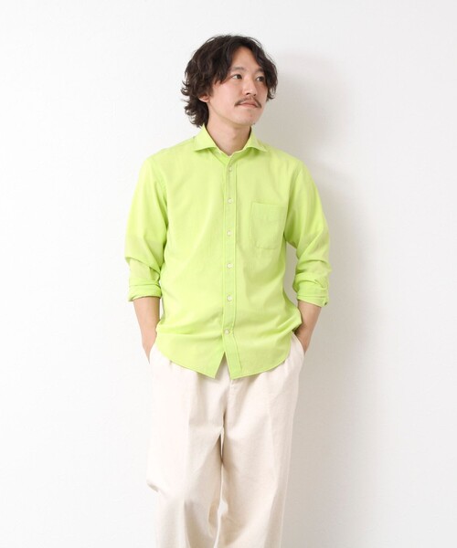 NOLLEY’S（ノーリーズ）の「EVALET《防しわ/ストレッチ》カッタウェイシャツ 25SS（シャツ/ブラウス・メンズ・ベージュ/ネイビー/イエロー/ブルー・S/M/L/XL）」の13枚目の写真