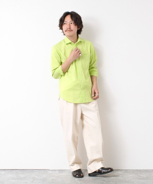 NOLLEY’S（ノーリーズ）の「EVALET《防しわ/ストレッチ》カッタウェイシャツ 25SS（シャツ/ブラウス・メンズ・ベージュ/ネイビー/イエロー/ブルー・S/M/L/XL）」の14枚目の写真