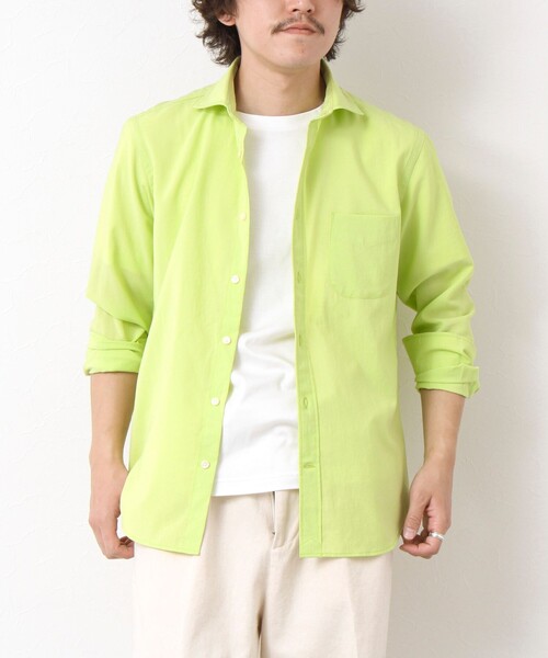 NOLLEY’S（ノーリーズ）の「EVALET《防しわ/ストレッチ》カッタウェイシャツ 25SS（シャツ/ブラウス・メンズ・ベージュ/ネイビー/イエロー/ブルー・S/M/L/XL）」の15枚目の写真