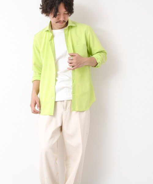 NOLLEY’S（ノーリーズ）の「EVALET《防しわ/ストレッチ》カッタウェイシャツ 25SS（シャツ/ブラウス・メンズ・ベージュ/ネイビー/イエロー/ブルー・S/M/L/XL）」の16枚目の写真