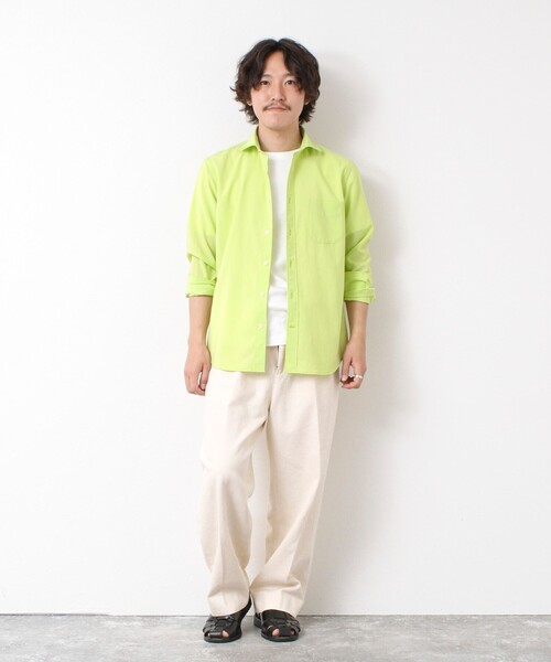 NOLLEY’S（ノーリーズ）の「EVALET《防しわ/ストレッチ》カッタウェイシャツ 25SS（シャツ/ブラウス・メンズ・ベージュ/ネイビー/イエロー/ブルー・S/M/L/XL）」の18枚目の写真