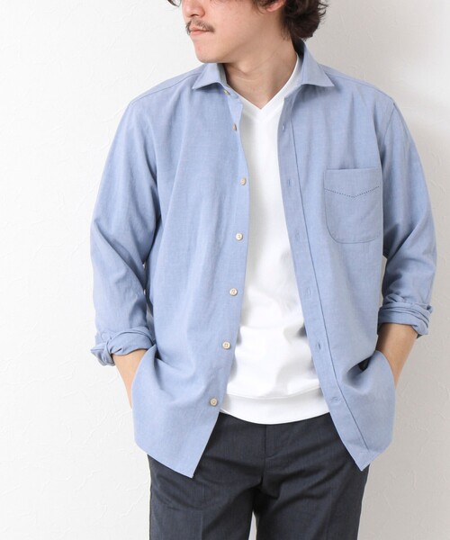 NOLLEY’S（ノーリーズ）の「EVALET《防しわ/ストレッチ》カッタウェイシャツ 25SS（シャツ/ブラウス・メンズ・ベージュ/ネイビー/イエロー/ブルー・S/M/L/XL）」の20枚目の写真