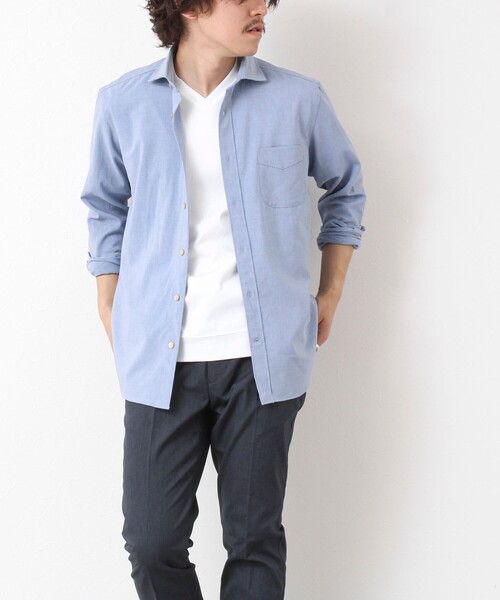 NOLLEY’S（ノーリーズ）の「EVALET《防しわ/ストレッチ》カッタウェイシャツ 25SS（シャツ/ブラウス・メンズ・ベージュ/ネイビー/イエロー/ブルー・S/M/L/XL）」の21枚目の写真