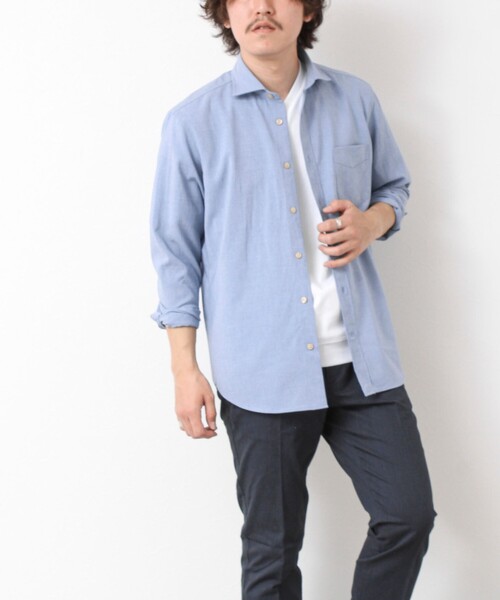 NOLLEY’S（ノーリーズ）の「EVALET《防しわ/ストレッチ》カッタウェイシャツ 25SS（シャツ/ブラウス・メンズ・ベージュ/ネイビー/イエロー/ブルー・S/M/L/XL）」の22枚目の写真