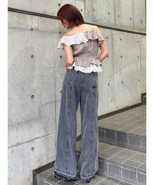 MURUA(ムルーア)の「パターンヴィンテージライクワイドデニム(デニムパンツ・レディース・その他1/ブラック・1/2)」の19枚目の写真