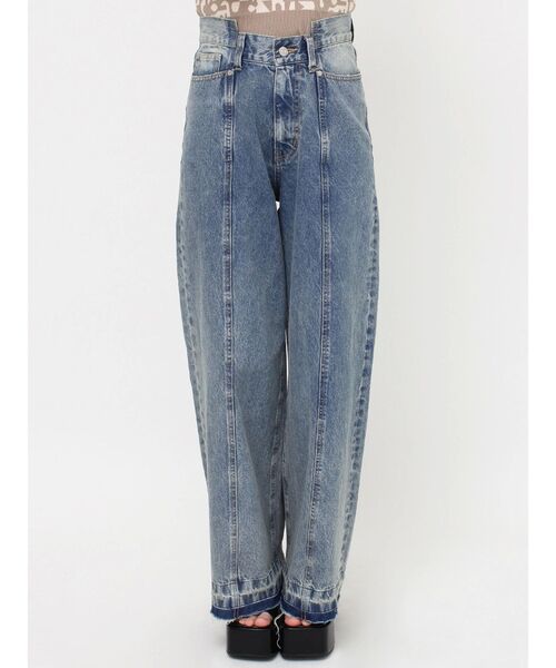 MURUA(ムルーア)の「パターンヴィンテージライクワイドデニム(デニムパンツ・レディース・その他1/ブラック・1/2)」の14枚目の写真