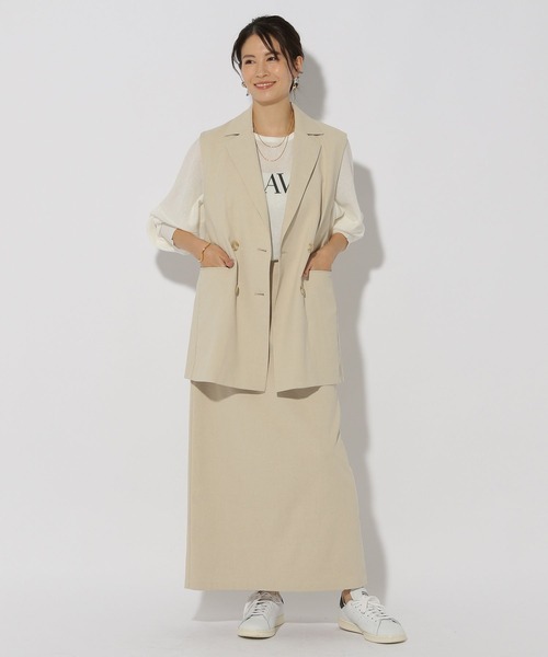 Elura（エルーラ）の「リネン混ジレ/316570（ベスト・レディース・ブラウン系その他/ライトベージュ/チャコールグレー・FREE）」の20枚目の写真