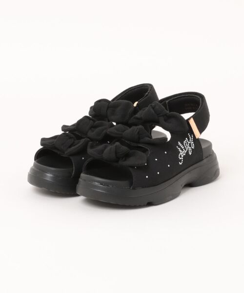algy(アルジー)の「ALGY リボンモチーフ 厚底サンダル(サンダル・キッズ・ブラック/サックスブルー/ホワイト・20.0cm/21.0cm/22.0cm/23.0cm/24.0cm)」の1枚目の写真