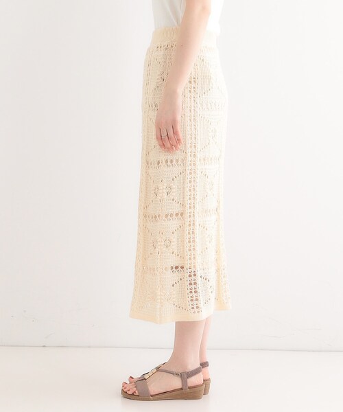 SHOO・LA・RUE(シューラルー)の「かぎ針風パッチワークが大人かわいいニットスカート(スカート・レディース・アイボリー/ベージュ/ブラック・00)」の13枚目の写真