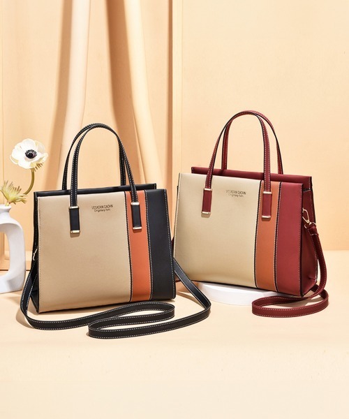 Miniministore(ミニミニストア)の「レディース 配色ハンドバッグ(ショルダーバッグ・レディース・ベージュ/ピンク/ゴールド/ワインレッド/ミント・FREE)」の22枚目の写真
