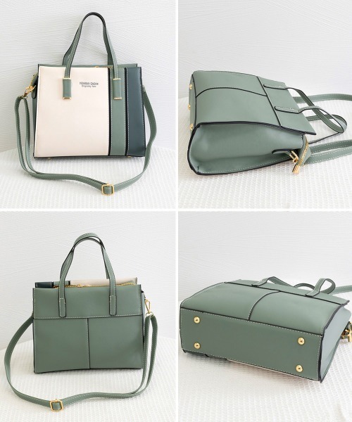 Miniministore(ミニミニストア)の「レディース 配色ハンドバッグ(ショルダーバッグ・レディース・ベージュ/ピンク/ゴールド/ワインレッド/ミント・FREE)」の16枚目の写真