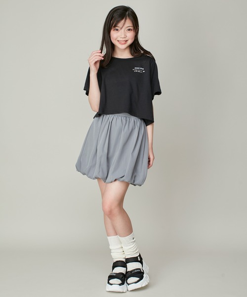 セール】肩あきフラワーチャームZIP短丈T（Tシャツ/カットソー