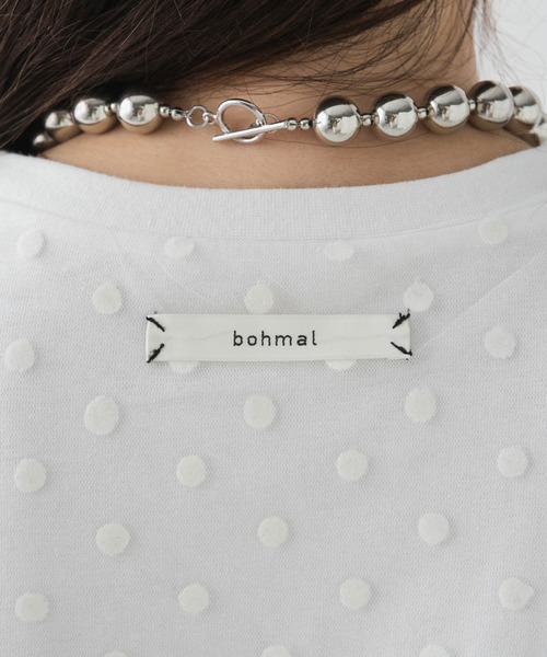 bohmal（ボマール）の「チュールレイヤード箔プリントTシャツ（Tシャツ/カットソー・レディース・ホワイト/ブラック/ホワイト×ブラック・FREE）」の13枚目の写真
