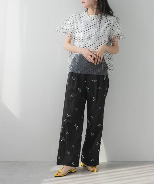 bohmal（ボマール）の「チュールレイヤード箔プリントTシャツ（Tシャツ/カットソー・レディース・ホワイト/ブラック/ホワイト×ブラック・FREE）」の22枚目の写真