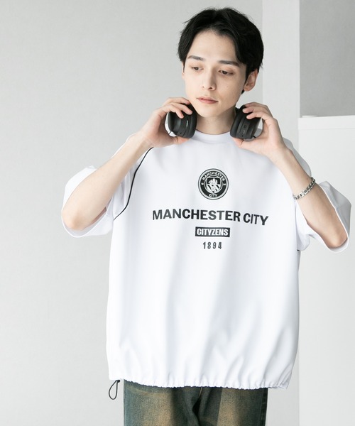 CORPUS SELECT(コーパストーキョー)の「【Manchester City/マンチェスターシティー】エンブレムロゴワッペン ラグランショートスリーブデザインTシャツ 裾ドロスト(Tシャツ/カットソー・メンズ・チャコールグレー/ブラック/ネイビー/ホワイト・M/L)」の7枚目の写真