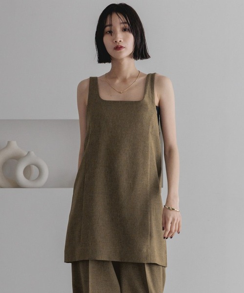 LOWRYS FARM（ローリーズファーム）の「ホップサックノースリチュニック 252830（キャミソール・レディース・ブラウン/その他19・FREE）」の2枚目の写真