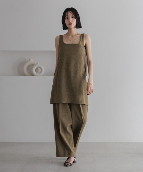 LOWRYS FARM（ローリーズファーム）の「ホップサックノースリチュニック 252830（キャミソール・レディース・ブラウン/その他19・FREE）」の3枚目の写真