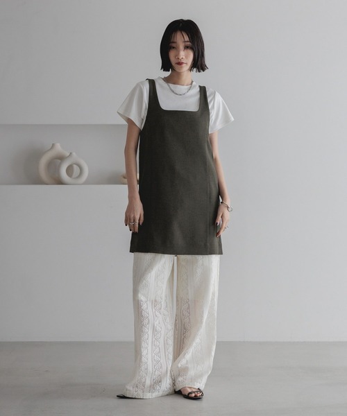 LOWRYS FARM（ローリーズファーム）の「ホップサックノースリチュニック 252830（キャミソール・レディース・ブラウン/その他19・FREE）」の8枚目の写真