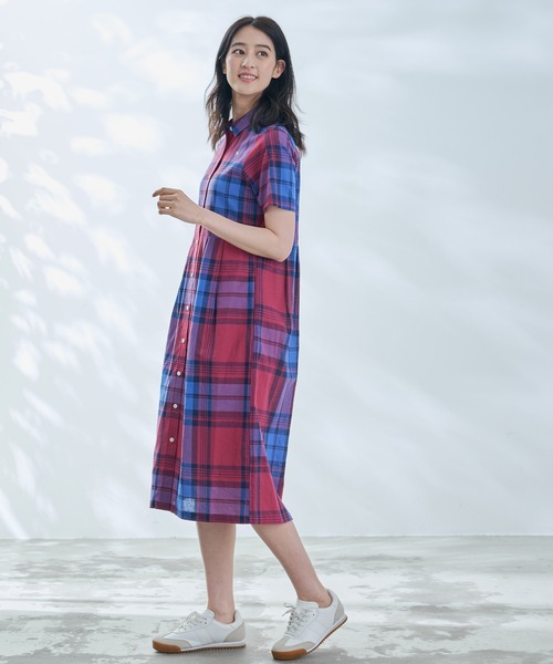 Arnold Palmer（アーノルドパーマー）の「マドラスチェック シャツワンピース（ワンピース・レディース・ブルー/ワイン/イエロー/ベージュ・S/L/M）」の17枚目の写真