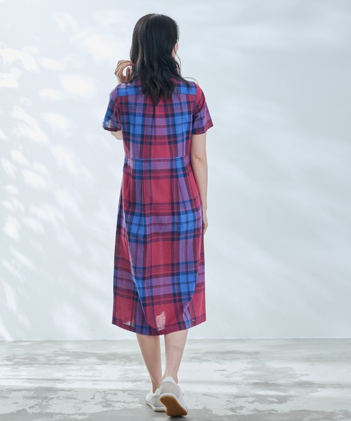 Arnold Palmer（アーノルドパーマー）の「マドラスチェック シャツワンピース（ワンピース・レディース・ブルー/ワイン/イエロー/ベージュ・S/L/M）」の18枚目の写真